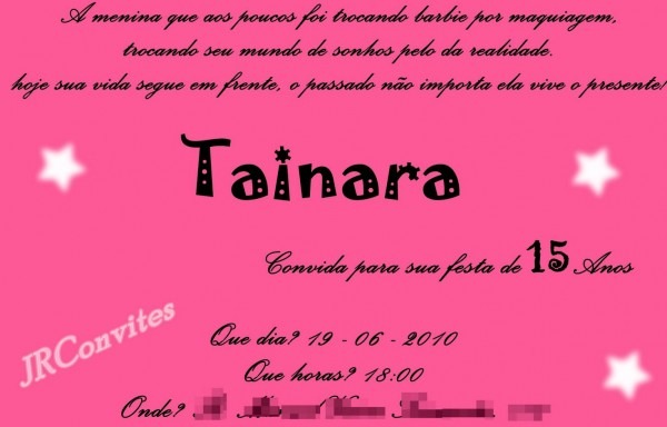 Novo de frases debutantes colocar convites lindas para convite