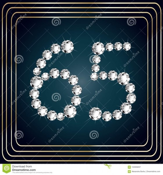 Os diamantes brancos do 65th convite do cartÃ£o do aniversÃ¡rio do