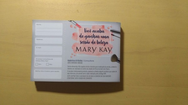 Panfleto sessÃ£o de beleza mary kay