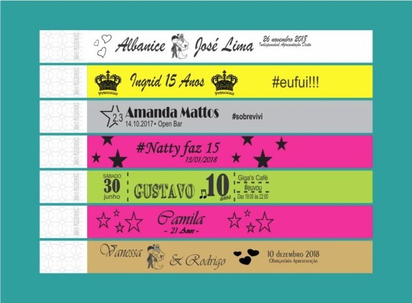 Pulseiras neon casamento aniversário personalizadas no elo7 Pulseiras neon casamento aniversário personalizadas no elo7