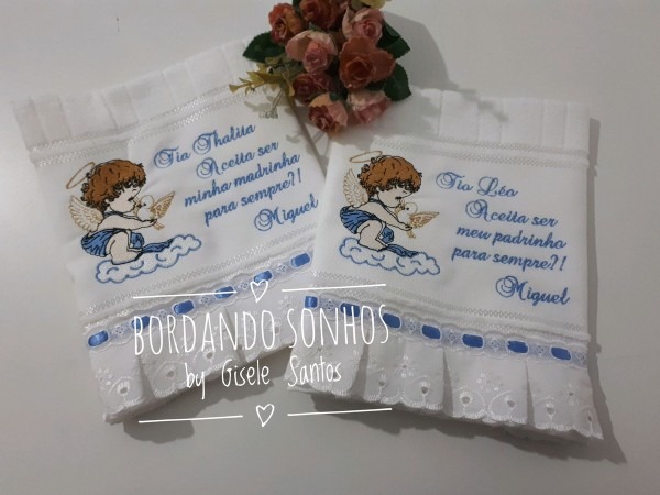Toalha convite de batizado personalizada Toalha convite de batizado personalizada