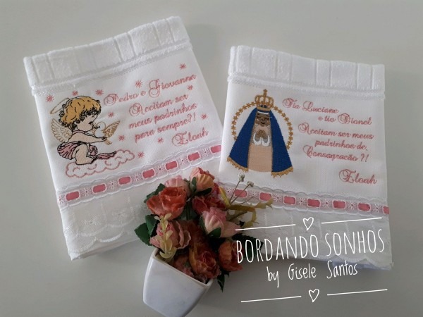 Toalha convite de batizado personalizada no elo7 Toalha convite de batizado personalizada no elo7